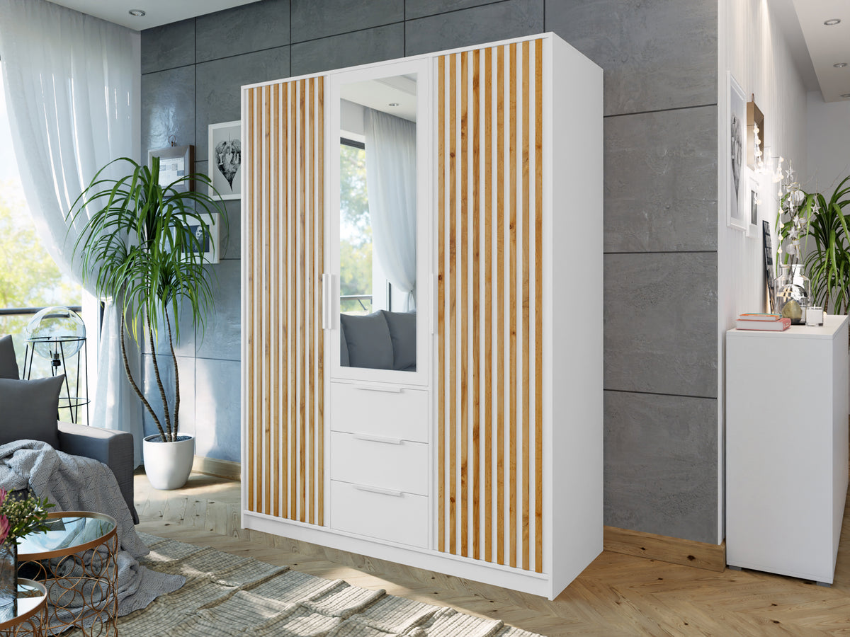 Szafa BALI LUX D3 biała z lamelami