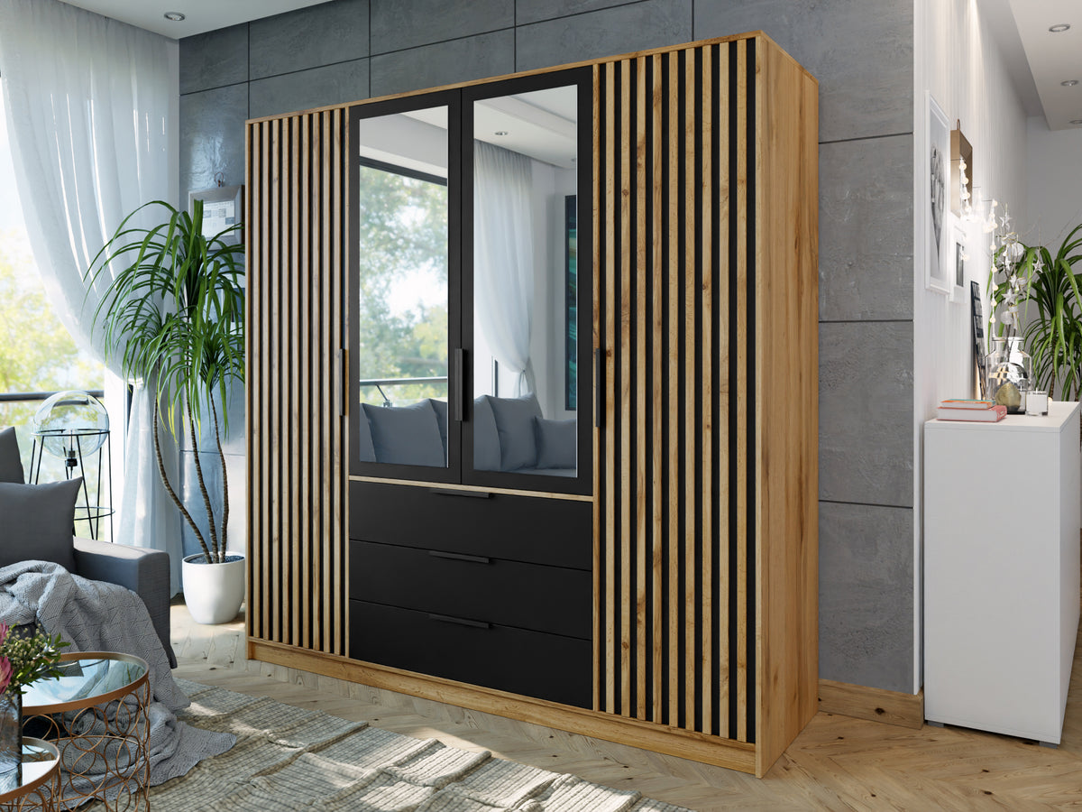 Szafa BALI LUX D4 dąb wotan z lamelami