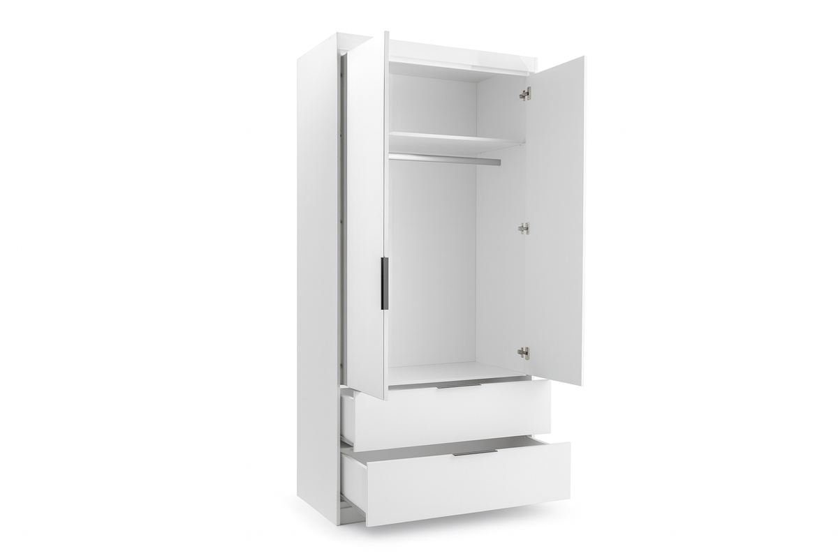 Szafa uchylna z lustrem Majorka 103 cm | biała