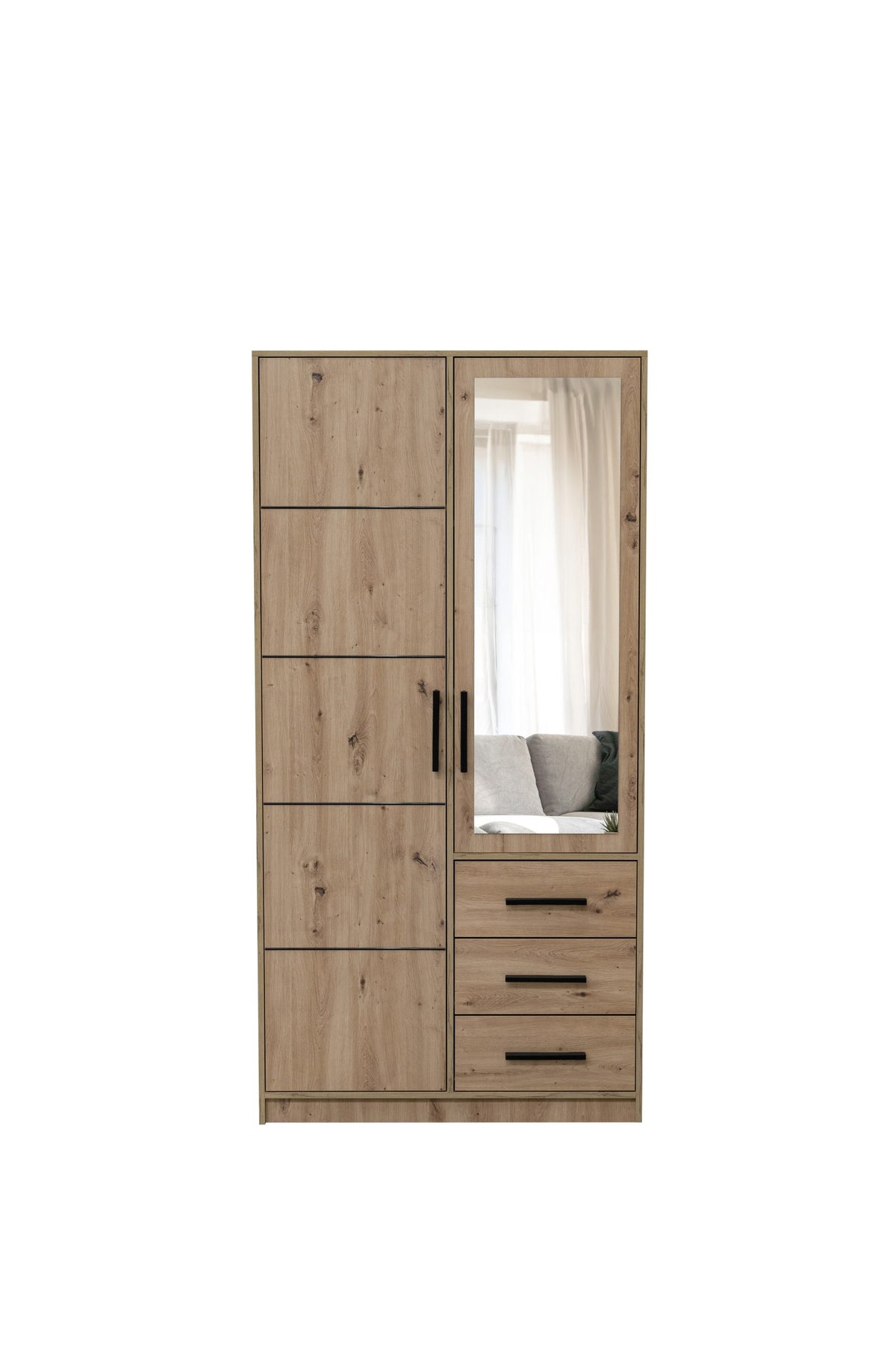 Szafa KOS D2 dąb artisan z lustrem
