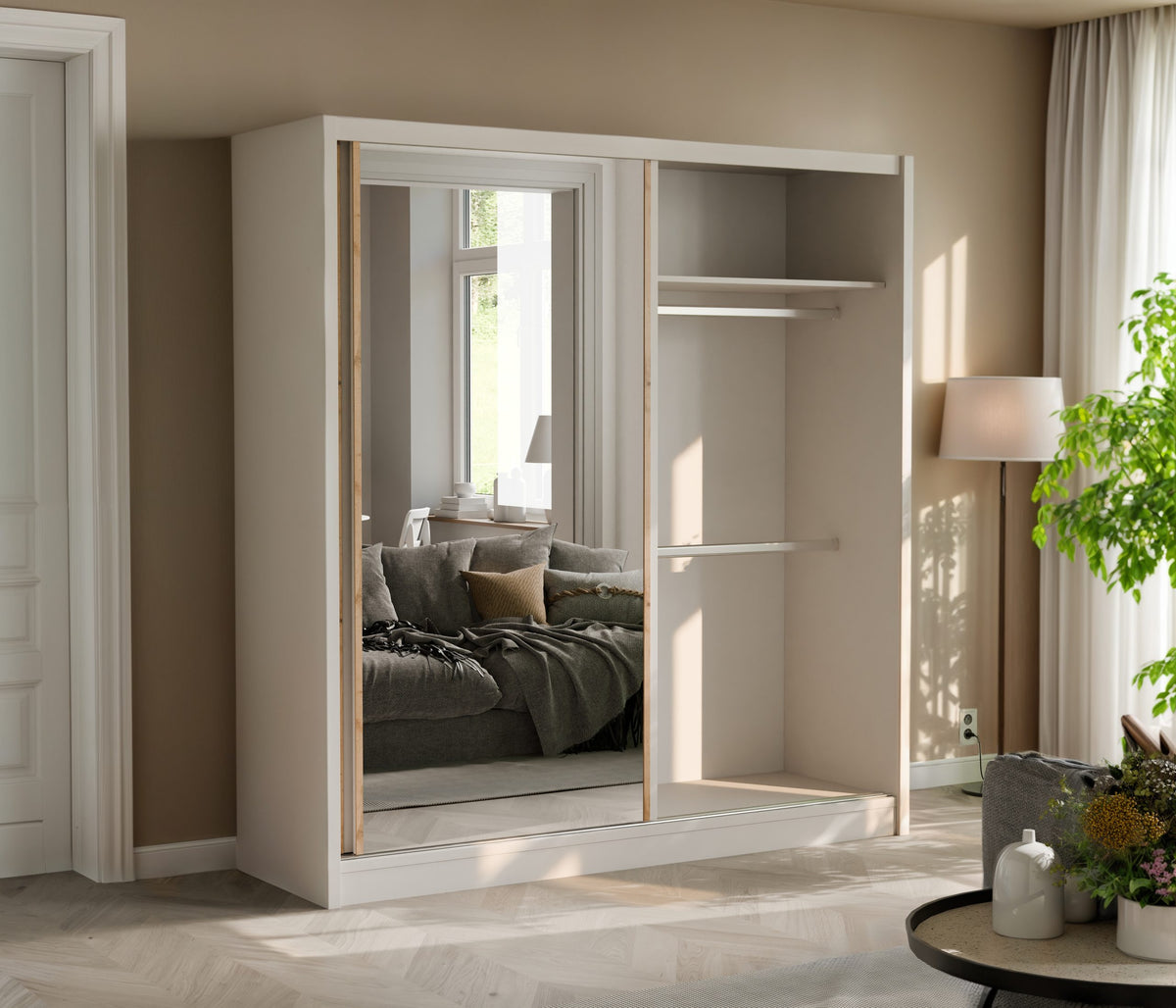 Szafa London Lux 203 kaszmir z lamelami i lustrem