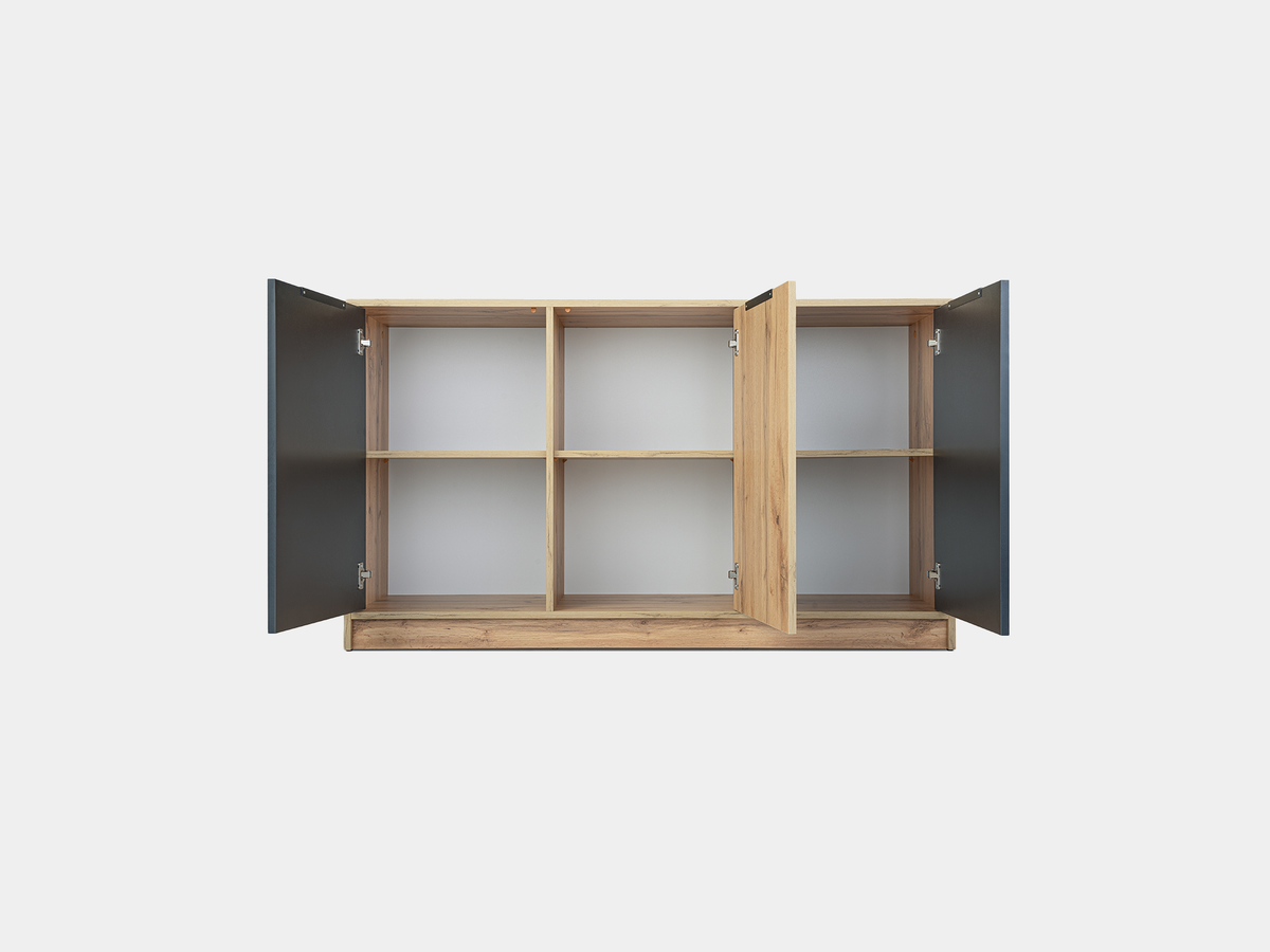 Komoda Bali Lux 2D dwudrzwiowa z lamelami dąb wotan