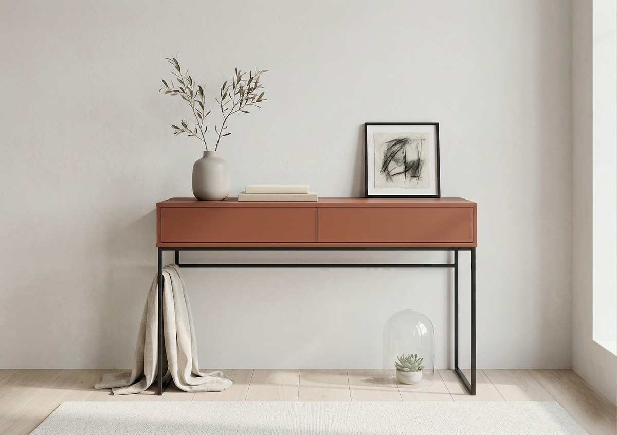 Toaletka Genua D-Lux terracota z szufladami | konsola z szufladami